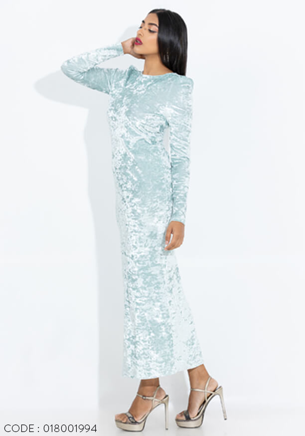 MARINA LONG SLEEVE LIGHT GREEN DRESS