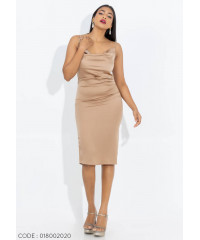 DANICA COWL LIGHT BROWN DRESS