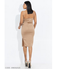 DANICA COWL LIGHT BROWN DRESS