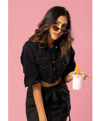 BLACK FEMALE DENIM  JACKET