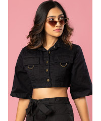 BLACK FEMALE DENIM  JACKET