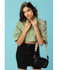 OLIVE GREEN FEMAL DENIM JACKET