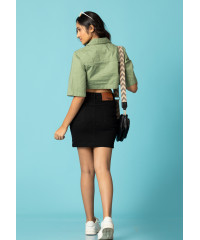 OLIVE GREEN FEMAL DENIM JACKET