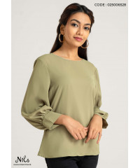 TATUM APPLE GREEN LARGE SLEEVE TOP