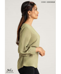 TATUM APPLE GREEN LARGE SLEEVE TOP