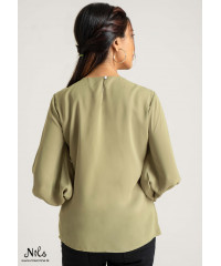TATUM APPLE GREEN LARGE SLEEVE TOP
