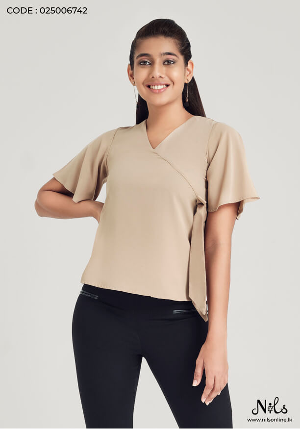 CHOLE WRAP BELL SLEEVE BLOUSE