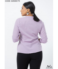 CASSENDRA FRONT FRILL PURPLE BLOUSE