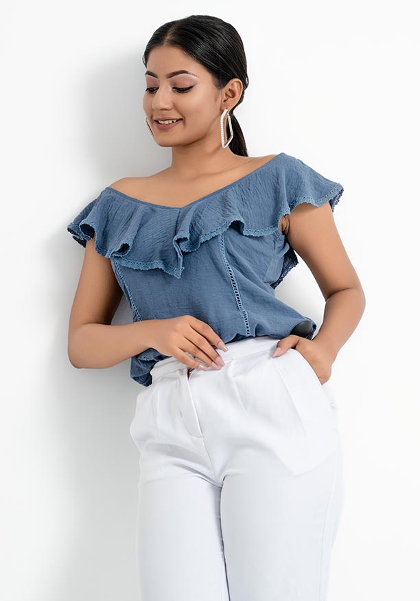 LAYLA FRILL ASH BLOUSE