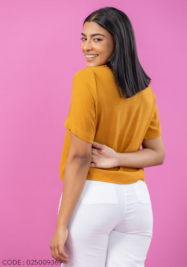 ANNA MUSTARD CROP TOP