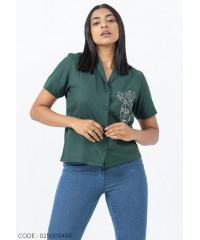 FLORENCE EMBROIDERY GREEN BLOUSE