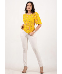 SHIRA SCOOP NECK YELLOW BLOUSE