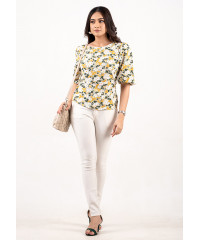 SHIRA SCOOP NECK GREEN BLOUSE