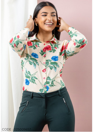 MAX LONG SLEEVE CREAM SHIRT BLOUSE
