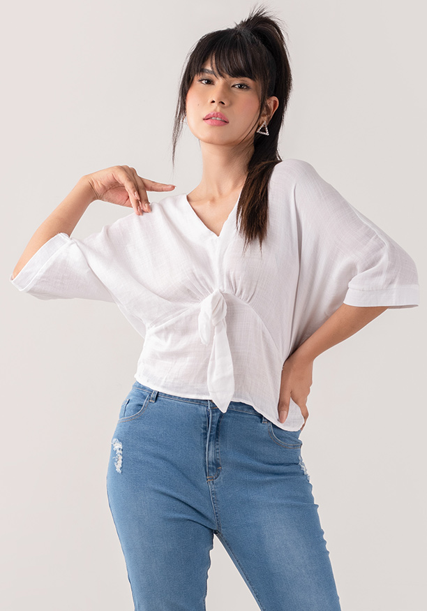NADA FRONT BOW WHITE TOP