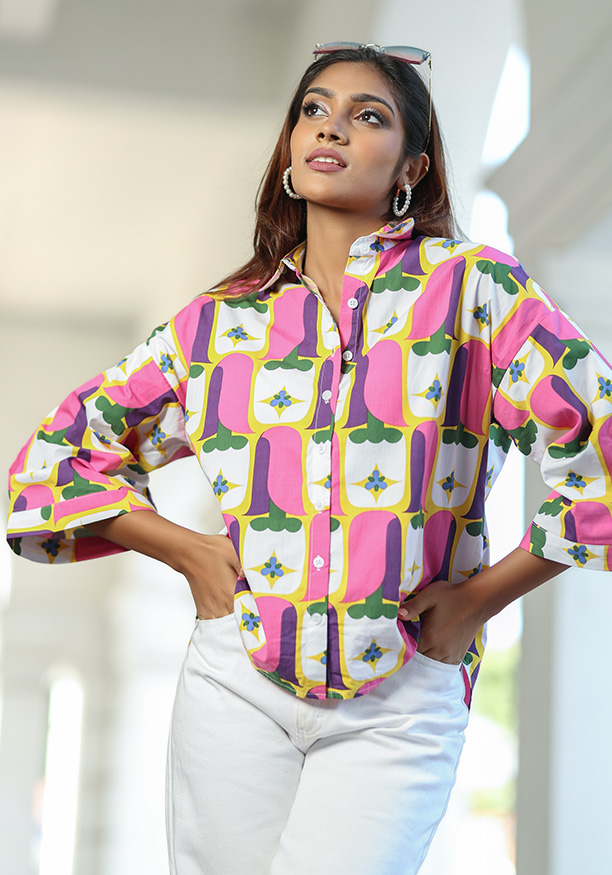 AVANTI PINK/PURPLE COMFY BLOUSE 