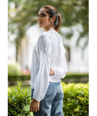 SNELBY LONG SLEEVE WHITE BLOUSE