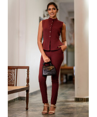 SERENA SLEEVELESS BUTTONED BLOUSE
