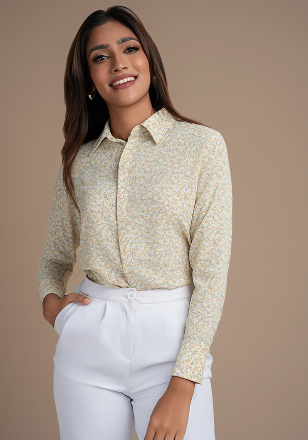 ABBY YELLOW PRINTED BLOUSE