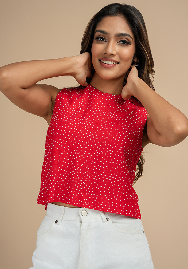 ZION DOTTED PRINT TOP