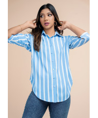 MELODY BLUE STRIPE BLOUSE