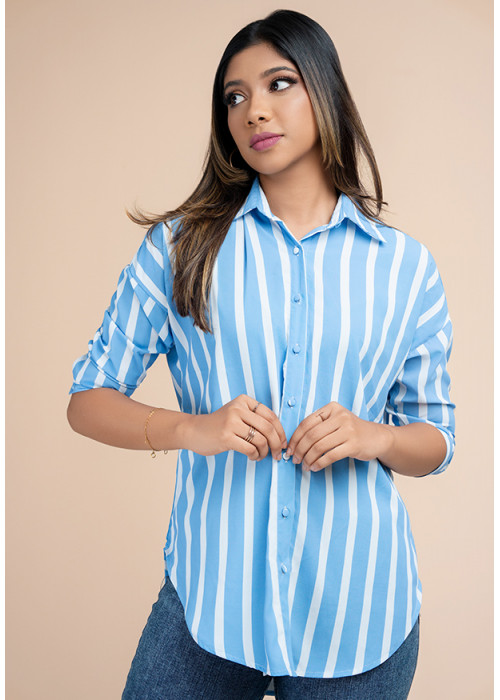 MELODY BLUE STRIPE BLOUSE