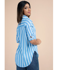 MELODY BLUE STRIPE BLOUSE