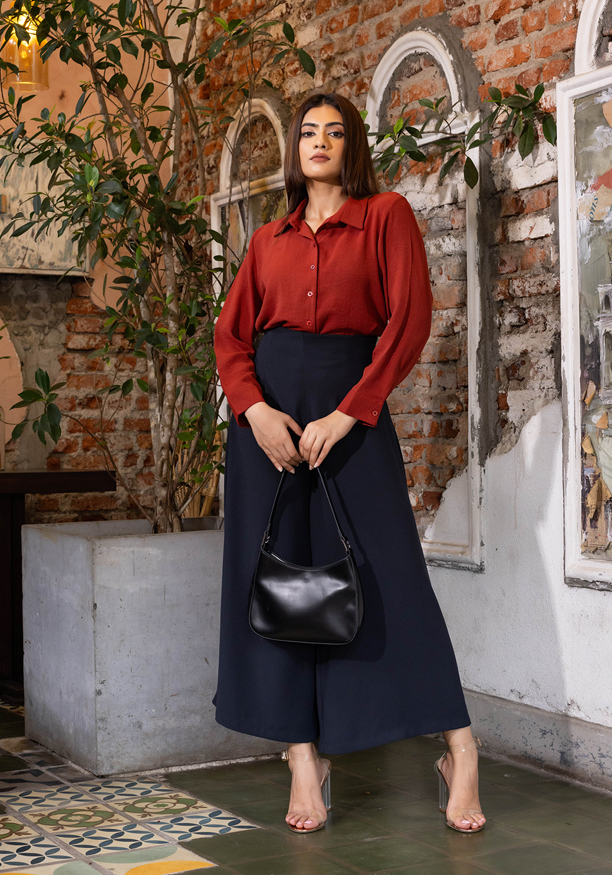 LISA LONG SLEEVE BRICK BLOUSE Nilsonline