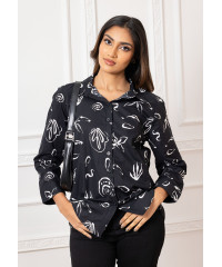 BLACK LISA LONG SLEEVE BLOUSE