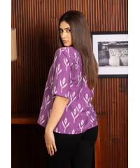 PURPLE BAGGY SHORT SLEEVE BLOUSE PURPLE BAGGY SHORT SLEEVE BLOUSE