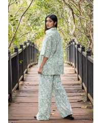 HEILI PRINTED HIGH LOW BLOUSE 