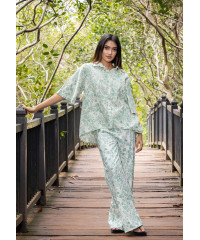 HEILI PRINTED HIGH LOW BLOUSE 