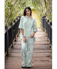 HEILI PRINTED HIGH LOW BLOUSE 