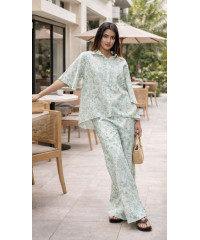 HEILI PRINTED HIGH LOW BLOUSE 