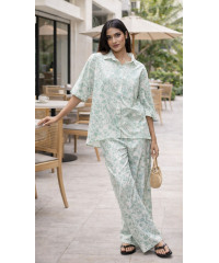 HEILI PRINTED HIGH LOW BLOUSE 