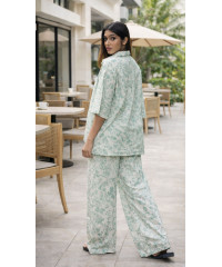 HEILI PRINTED HIGH LOW BLOUSE 