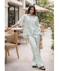 HEILI PRINTED HIGH LOW BLOUSE 