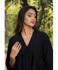VINNIE V NECK BLACK BLOUSE 