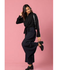 LISA LONG SLEEVE BLACK BLOUSE