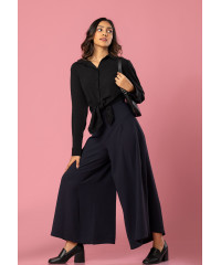 LISA LONG SLEEVE BLACK BLOUSE