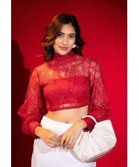 ROMINA BISHOP RED CROP TOP