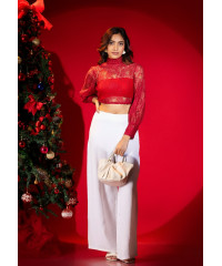 ROMINA BISHOP RED CROP TOP