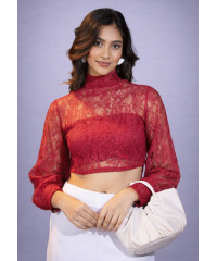 ROMINA BISHOP RED CROP TOP