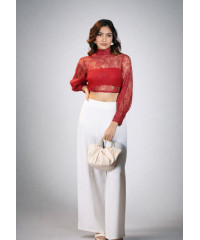 ROMINA BISHOP RED CROP TOP