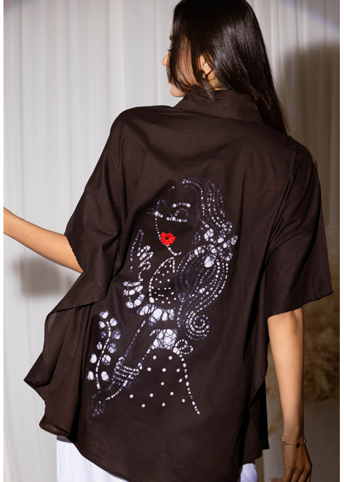 ASHIA BATIK BLACK SHIRT 