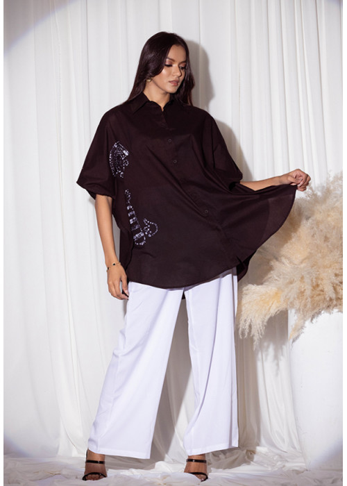 ASHIA BATIK BLACK SHIRT 