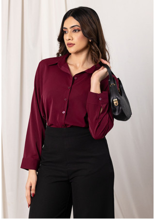 LISA LONG SLEEVE MAROON BLOUSE