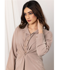 LISA LONG SLEEVE LIGHT BROWN BLOUSE