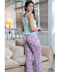 FLORAL PRINT PURPLE PJ SET