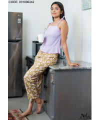FLORAL PRINT KAKI GREEN PJ SET